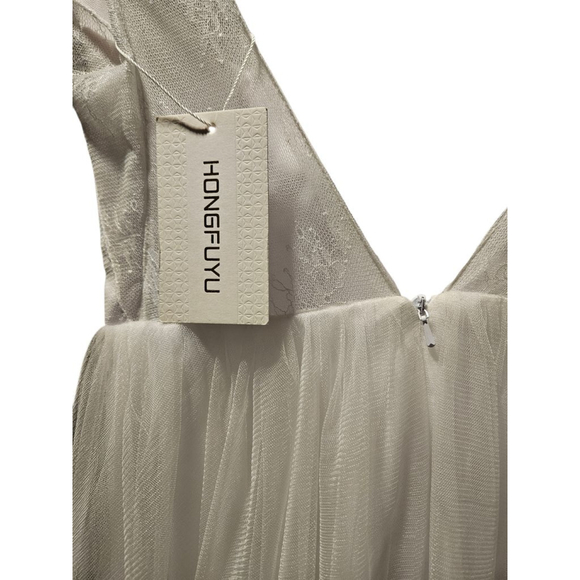 HONGFUYU White V-Neck Wedding Dress Size S - Picture 14 of 15